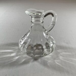 Vintage Anchor Hocking Clear Ribbed Glass Oil & Vinegar Cruet Bottle No‎ Stopper
